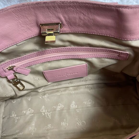 Cole Haan leather pink medium Satchel/shoulder bag with gold tone hardwa… - Picture 10 of 13